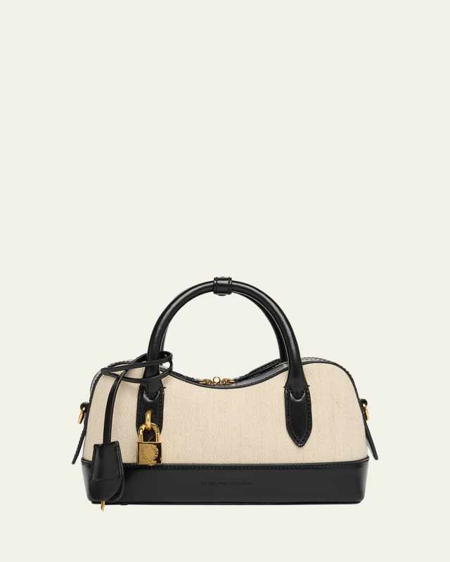 Stella Ryder Small Top Handle Cotton Canvas & Eco Alter Mat Shoulder Bag